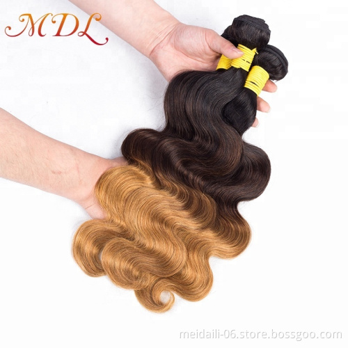 wholesale cheap human hair 1b 4 27 ombre color body wave 3 tone ombre hair extensions indian hair